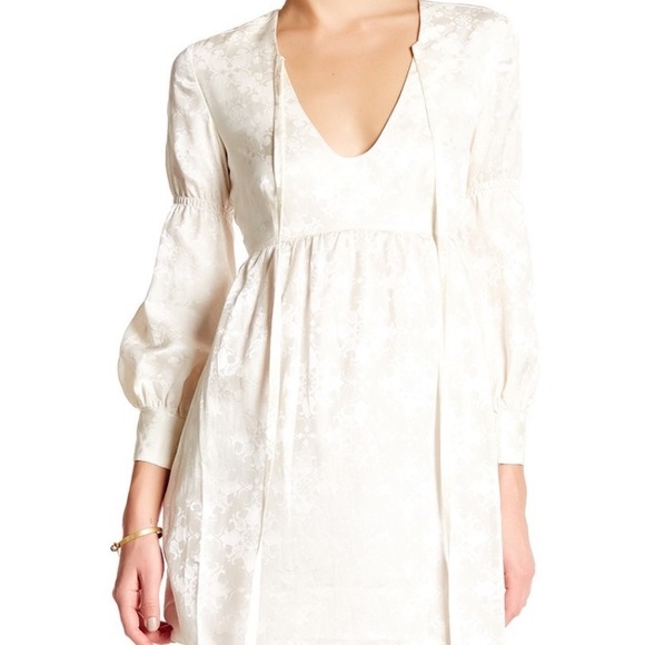 Rachel Zoe Babydoll Mini Dress Puff Long Sleeve - Picture 2 of 3